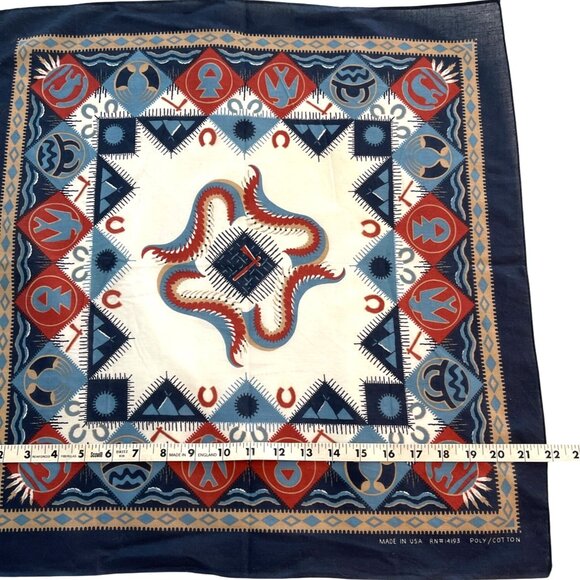 Cowboy Bandana Native American Tribal Southwestern Handkerchief Western Scarf - Picture 6 of 8